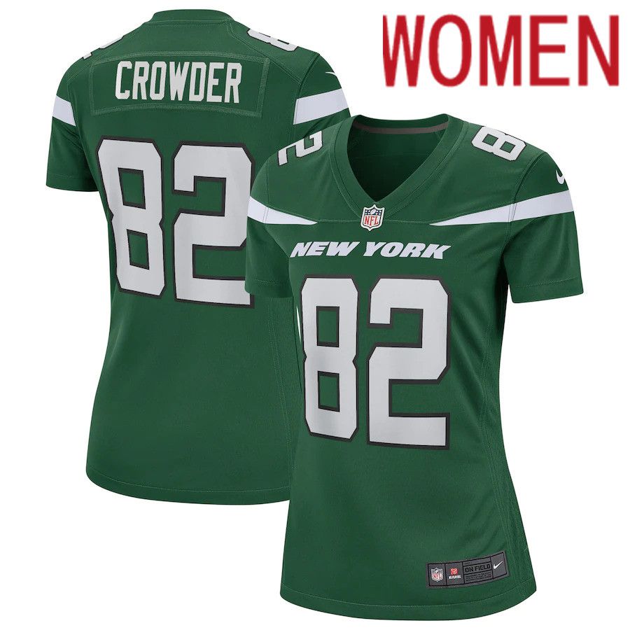 Women New York Jets 82 Jamison Crowder Nike Gotham Green Game NFL Jersey